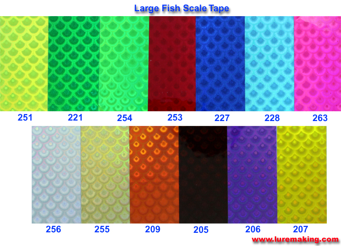 The Fishing Lure Tape Company has a new listing on their web store showing  some of the large variety of BULK holographic lure tapes available in 17  different colors. www.fishingluretape.com