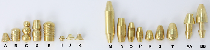 Brass Spinner Bodies ::: Brass Lure Bodies ::: Make Your Own Spinners 