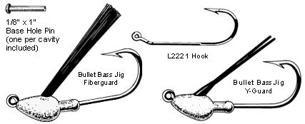 Weedless Bullet Bass Jig Mold 