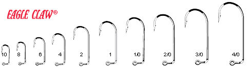 100 - #1 Eagle Claw 575 Gold Jig Hooks for Jig Molds 